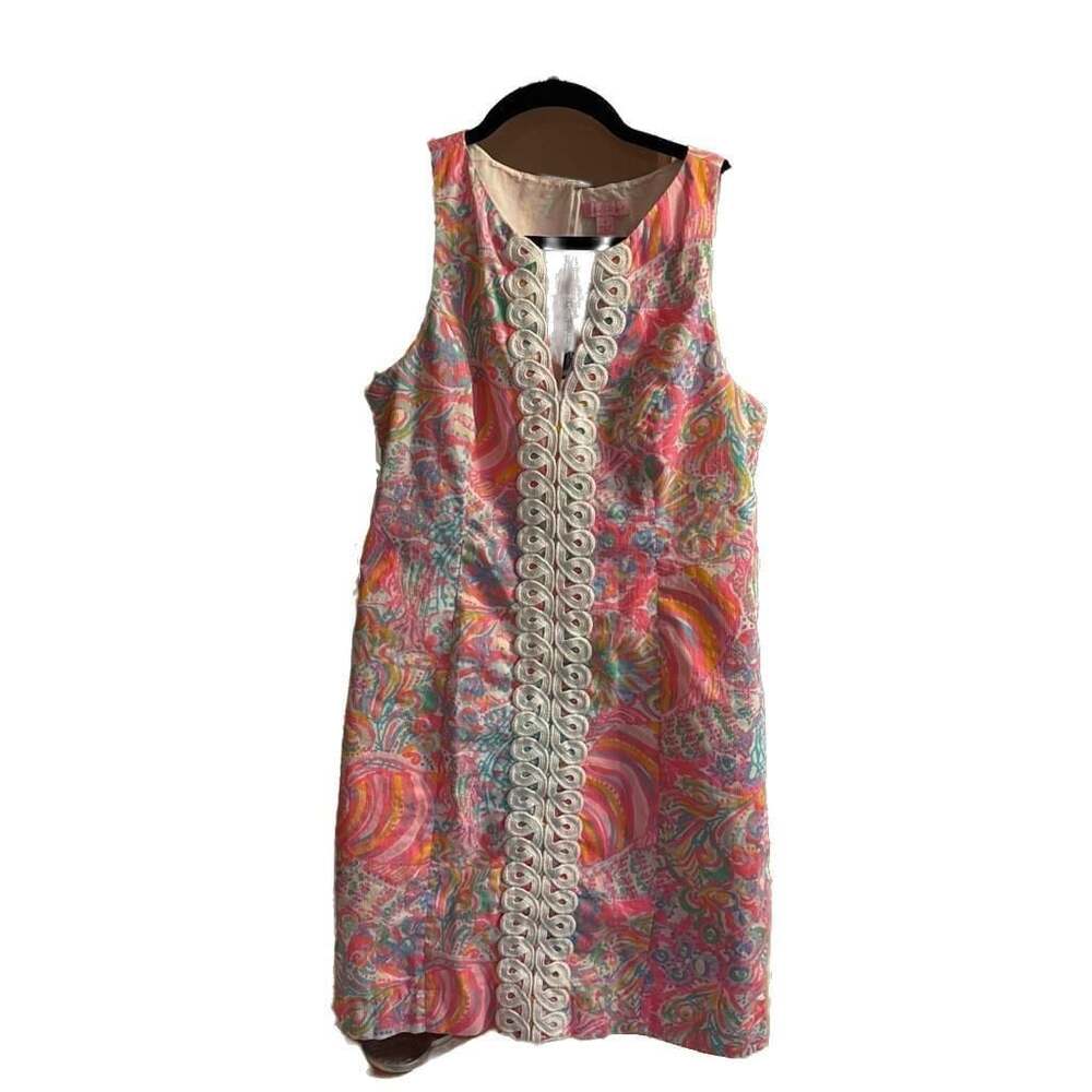 Lilly Pulitzer Ryder Shift Dress in Multi Swish Fish 28557  Sz 6